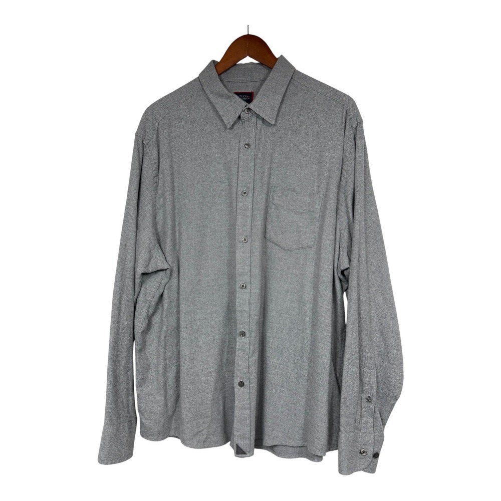 UNTUCKit Sherwood Grey‎ Flannel Shirt Mens XXL Relaxed Fit Cotton Button Down